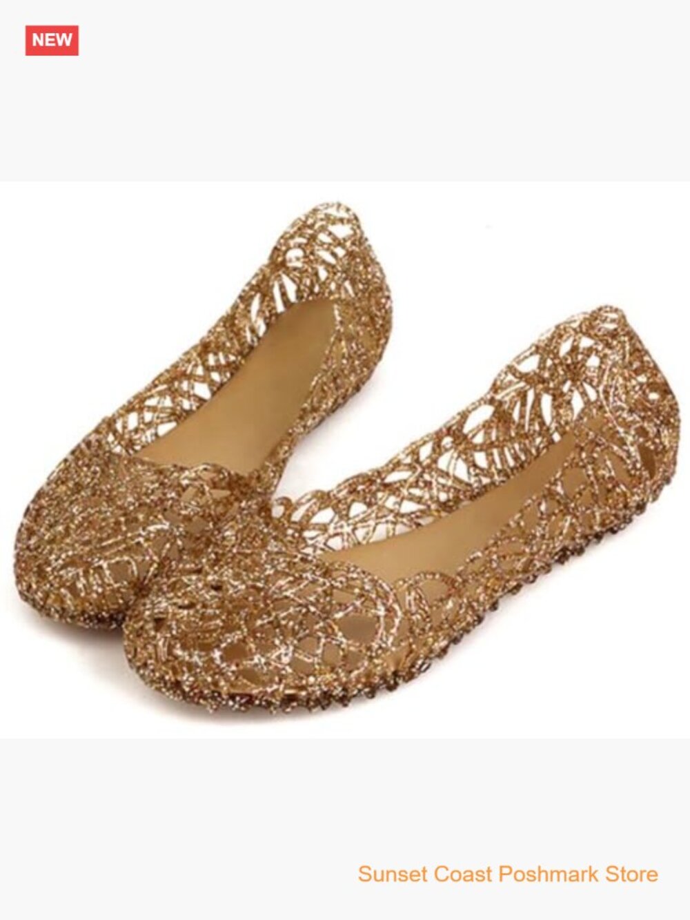 Jelly Ballet Flats Slip On Loafers Hollow Out Lightweight Casual Summer Shoes - Picture 6 of 7